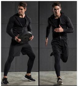 Compressão masculino Sport treino Set, Running Set, ginásio, roupas de basquete, calças justas, Fitness Sportswear, corta-vento, Leggings Suit - Image 3