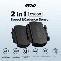 GEOIF CS600 Sensor inteligente de velocidade e cadência de ciclismo Bluetooth 5.0/ANT + Transmissão de modo duplo Sensor de velocidade de bicicleta à prova d'água - Image 1