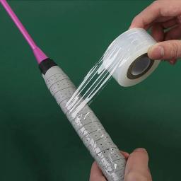 Raquete transparente do badminton Raquete de tênis Prova de suor Filme de apoio antiaderente Raquete plástica amortecida Capa protetora - Image 2