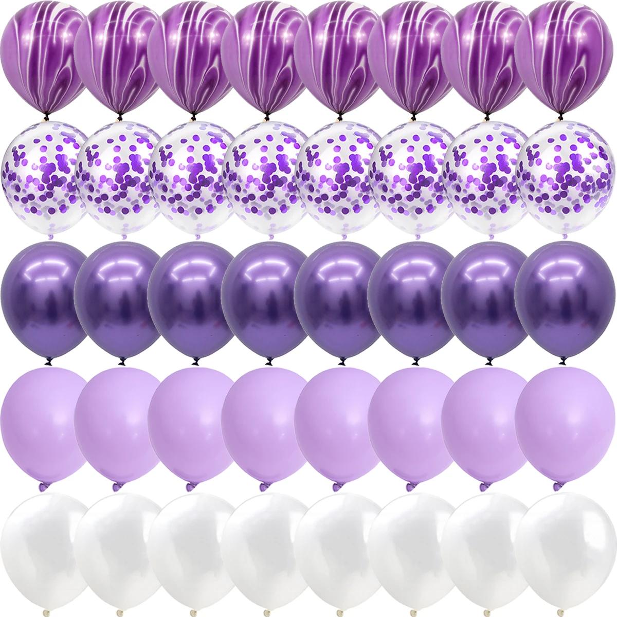 40 pçs ágata mármore confetes azul metal balões aniversário sexo revelar babyshower festa de ano novo decorações de natal - Image 1