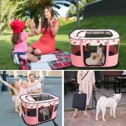Portable Foldable Pet Playpen, Sala de entrega para cão e gato, Pet Birthing Center, Crates Kennel, exterior e interior, Viagem e Camping - Image 5
