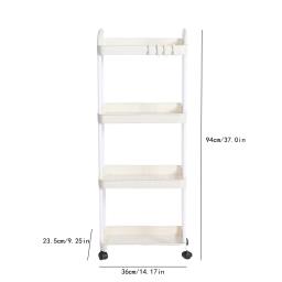 Casa multi-camada pequeno carrinho de armazenamento rack de chão ao chão cozinha quarto banheiro rack de armazenamento com rodas - Image 2