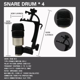 Desempenho profissional série Drum microfone captador, percussão Drum Kit, Pickup Mic, sem caixa - Image 4