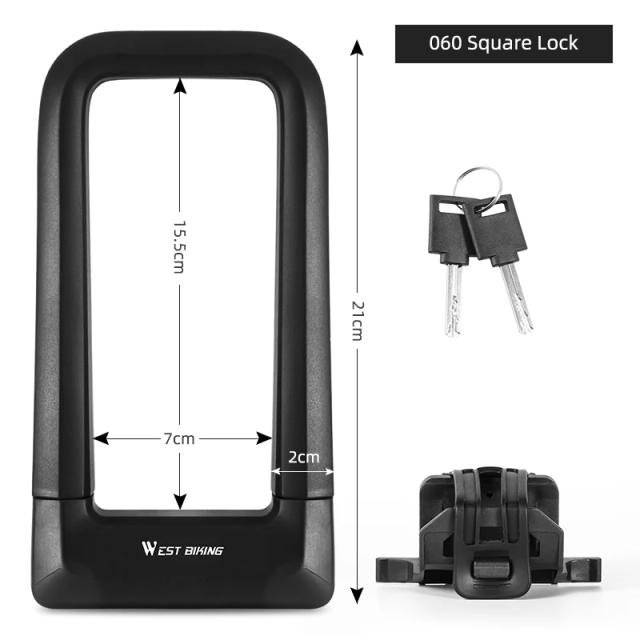Bloqueio Antifurto U para Bicicletas West Biking - Segurança para Ciclistas, Motocicletas e Scooters