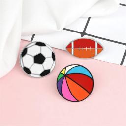 Série de esportes broches futebol basquete pingpong badminton esmalte pino bola criativa emblema camisa saco lapela pino estudante jóias - Image 5