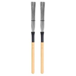 Tambor Sticks and Brush Set for Kids, Fio de percussão, Metal, Jazz, Snare, Cajon, Instrumento de limpeza, Acessórios Aço, Bastão de madeira - Image 3