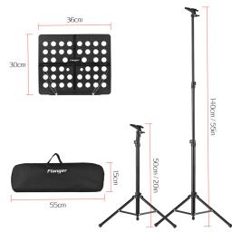 Flanger dobrável folha música pontuação tripé Stand, suporte leve, suporte de liga de alumínio com resistente à água Carry Bag - Image 6