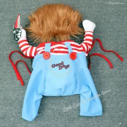 Traje Cosplay de Boneca Mortal Assustador para Animais de Estimação, Roupa Confortável de Halloween para Cães e Gatos, Trajes Chucky, Trajes Versáteis, 1 Conjunto - Image 3