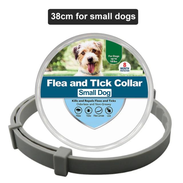 Coleira Antiparasitária para Cães e Gatos - Proteção de 8 Meses contra Carrapatos e Pulgas, Tamanhos de 38 cm a 70 cm