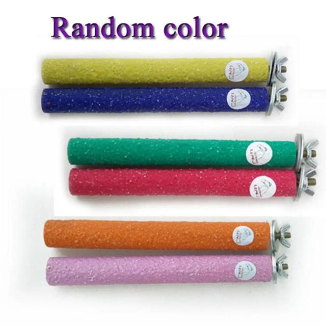 Suporte para Pássaros com Bastão Longo, Ideal para Papagaios e Canários, Brinquedo de Moer para Pássaros, Poleiros Coloridos e Escalada, Tamanho Médio