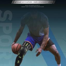 Anti-Colisão Esporte Joelheiras, Compressão Leg Knee Sleeve, Joelheiras para Basquete Voleibol Futebol Sports Gear, 1Pc - Image 3