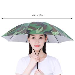 Guarda-chuva de pesca impermeável dobrável, proteção solar, resistente ao vento, espessado ajustável, ao ar livre grande peixe Headwear, 69cm - Image 6