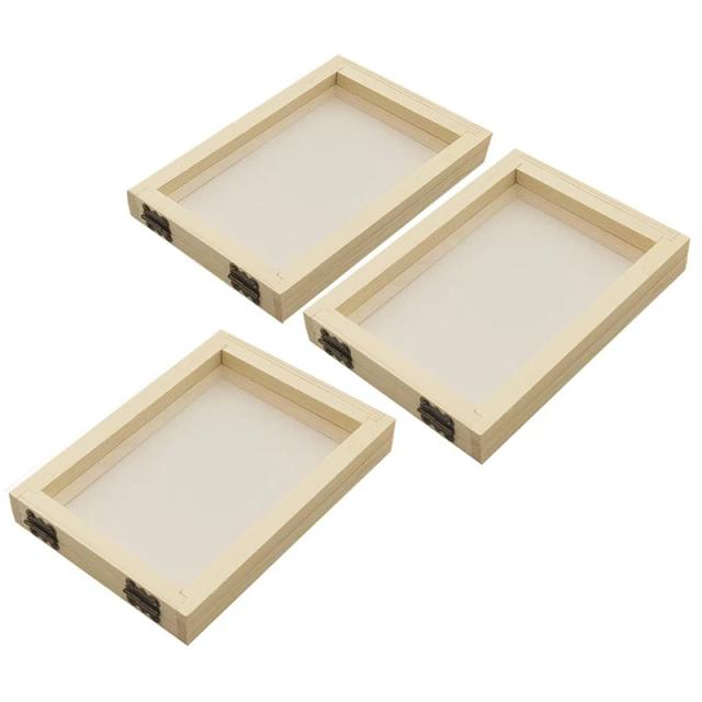 Kit de Fabricação de Papel DIY para Crianças e Adultos com Moldes de Tela - Artesanato, Reciclagem e Criatividade em 3 Peças