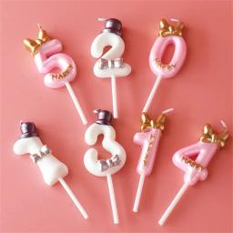 Cute Bowknot Aniversário Número Vela Princesa Príncipe 0-9 Número Velas Decoração Bolo Digital Candle Topper Cupcake Party Candles - Image 2