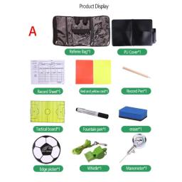 Futebol profissional árbitro saco com apito, vermelho e amarelo cartões, Pick Edge moeda barômetro, futebol carteira set kit, equipamento de árbitro - Image 6