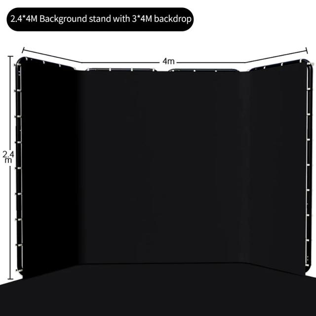 Moldura de Fundo Dobrável 2.4x4m com Pantalla Verde para Estúdio Fotográfico e Transmissões ao Vivo no TikTok