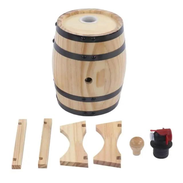 Barril de Carvalho para Vinho e Cerveja: Decoração Elegante para Bar com Dispenser de 5L