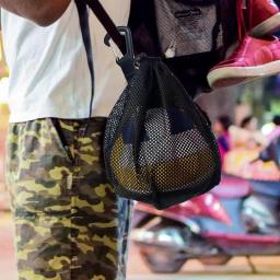 Single Mesh Carry Bag para o jogo do esporte, armazenamento de bola, mochila com cordão, sling back bag para transportar basquete voleibol - Image 5