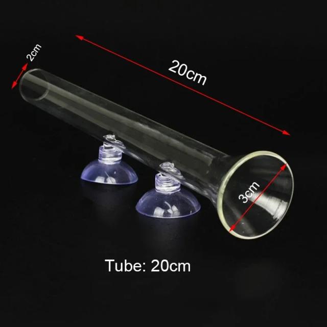 Alimentador de Cristal para Peixes e Camarões - Tubo de Vidro para Tanque de Aquário (15-45cm)