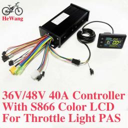 36v/48v/52v/60v e-bike controlador de onda senoidal de 3 modos 40a 1000w 1500w 2000w com medidor lcd coloer s866 (protocolo 2) para e-scooter - Image 1