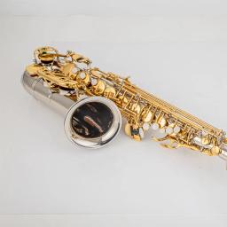 Nova chegada alto eb tune saxofone instrumento musical de bronze laca ouro sax com caso bocal - Image 5