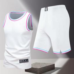 Terno de basquete masculino verão, correndo, colete de secagem rápida, camiseta sem mangas, seda gelo solto, roupa de treino - Image 1