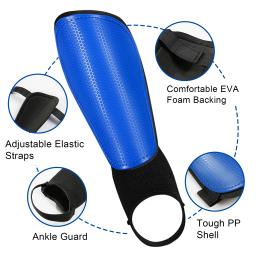 Futebol Shin Guard com Tornozelo Protetor, Alças Ajustáveis, Futebol Equipamento de Proteção, Equipamento para Crianças, Jovens, Adultos, Novo - Image 4