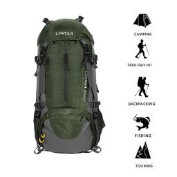 Lixada-Outdoor Sport Mochila, 50L Resistente à Água, Caminhadas, Camping, Viagem, Pack, Montanhismo, Escalada, Mochila, Trekking - Image 5