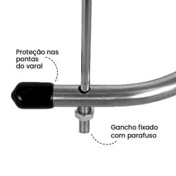 Kit 3 Varal Espiral Aço Cabide Redondo Prata 20kg Secagem Rápida Lençol Prático Fácil - Image 2
