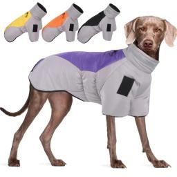 Grande cão jaqueta de inverno quente roupas para cães médio grande à prova dlabágua pet casaco labrador traje golden retriever colete macacão - Image 1