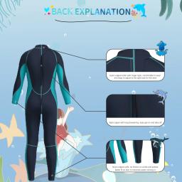 Neoprene Back Zipper Wetsuit infantil, mangas compridas, surf, mergulho, roupa de banho, meninos, meninas, crianças, esportes aquáticos, roupa de banho, 3mm - Image 6