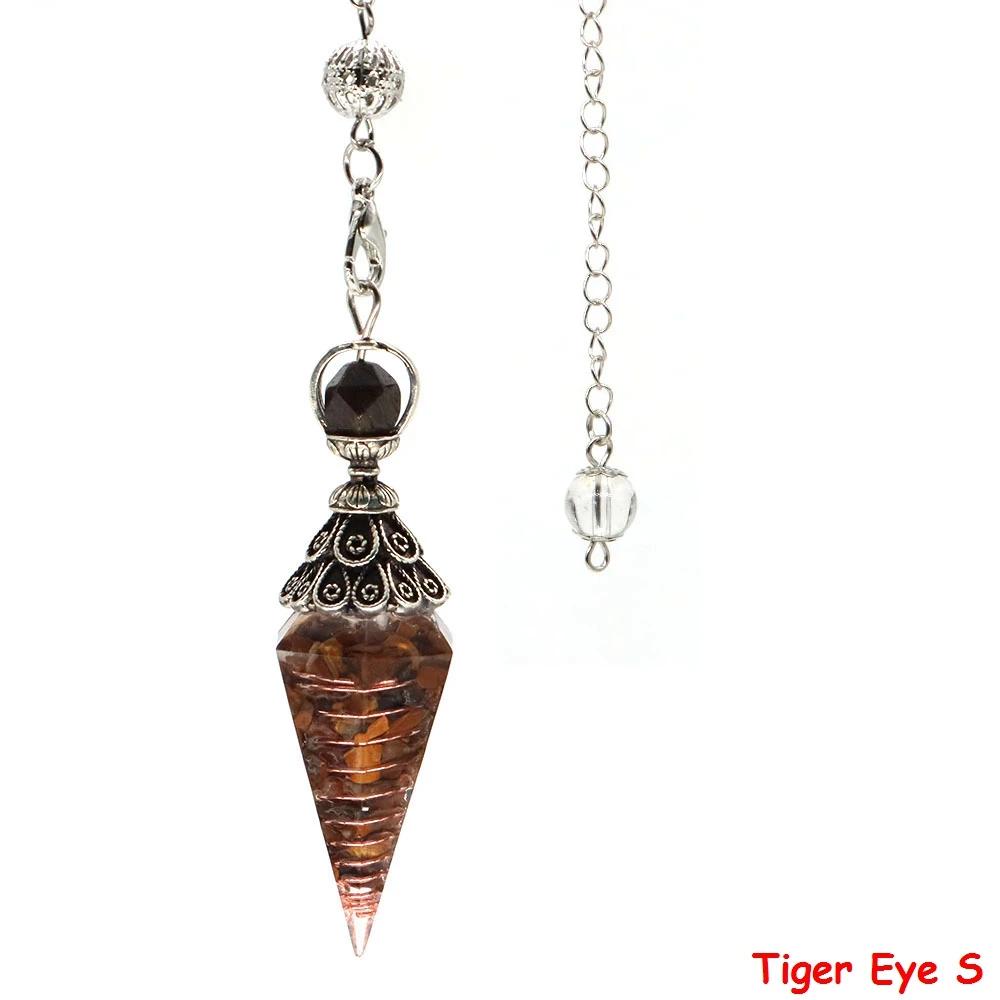 7 Cristais Chakra Pêndulo Pedras Naturais Reiki Cura Quartz Gems Resina Pingente para Adivinhação Yoga Meditação Jóias - Image 1