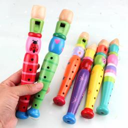 Flauta De Desenhos Animados De Madeira Para Educação Infantil, Desenvolver Tipo, Gravador De 6 Furos, Instrumentos Musicais, Enviar Aleatório, 1Pc - Image 1