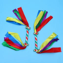 2 pçs adereços de ginástica cheerleader pom pom pompom cheerleading pompons fita design - Image 3