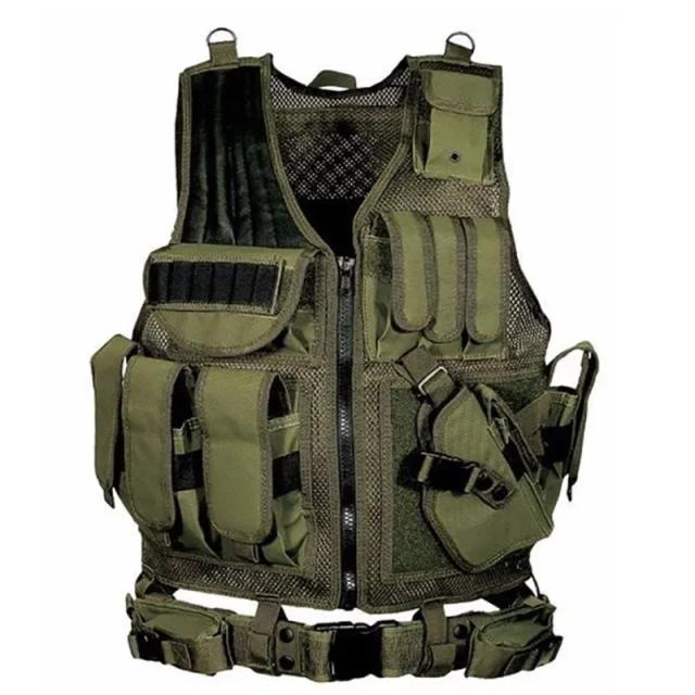 Colete Tático Ajustável para Airsoft e Caça - Armadura Corporal Molle para Segurança e Jogos de Guerra ao Ar Livre