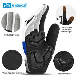 INBIKE-Gel completo dedo luvas de ciclismo para homens, touchscreen, acessórios de bicicleta, MTB, ciclismo, estrada, bicicleta, equitação - Image 4