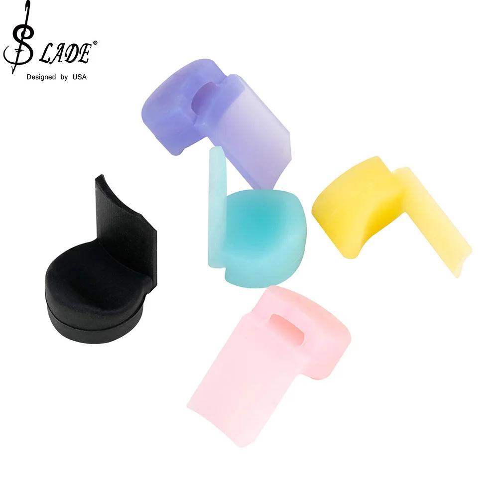 5 pçs silicone gel clarinete lidar com almofada de polegar preto tubo clarinete cor redonda alça longa polegar almofada woodwind manutenção acessórios - Image 1