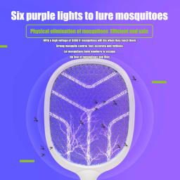 Mata-mosquitos elétrico recarregável novo dois em um segurança doméstica super mosquito matando lâmpada bateria de lítio - Image 3