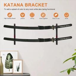 Suporte de Parede Espada com Tela Ajustável, Gancho Acolchoado, Suporte Katana, Espada Samurai Tanto,2 Camadas, 1 Camada, 1 Camada - Image 4