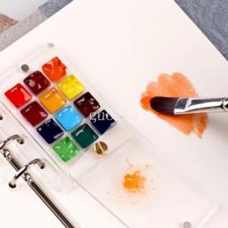Paleta portátil de tinta aquarela, caixa transparente de ferro pintura acrílica, cor hidratante de alto valor, arte - Image 6