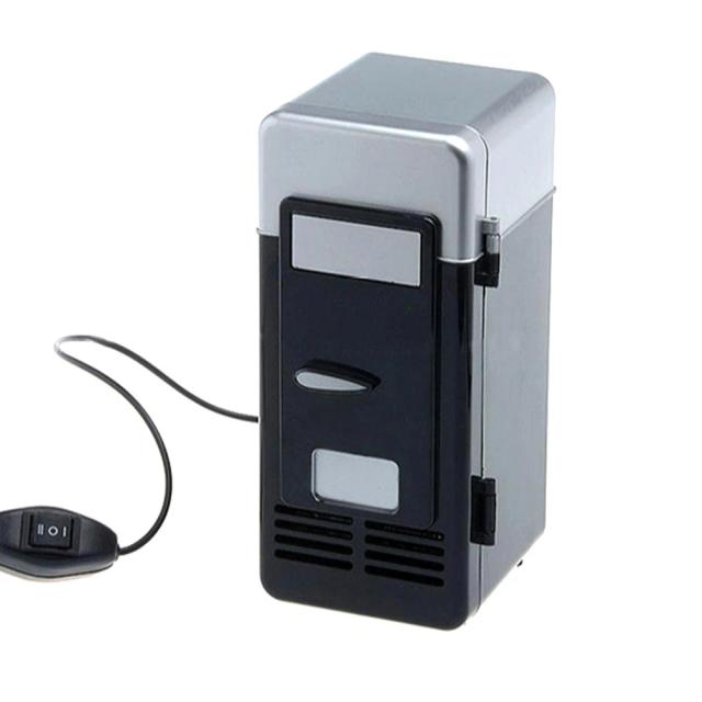 Mini Refrigerador Portátil USB 5V para Bebidas e Latas - Aquecedor e Refrigerador para Carro, Laptop e PC em Preto e Vermelho 2024