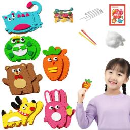 Kits educativos de brinquedo para crianças, artesanato e costurar, feltro animais brinquedos para crianças, estilo aleatório - Image 1