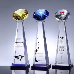Personalizado colorido diamante cristal troféu, lembrança, artesanato de vidro, eventos esportivos, prêmios campeões, presentes, decoração para casa, livre - Image 3