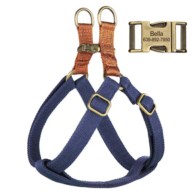 Arnês de Nylon Personalizado e Colete Refletivo para Cães Pequenos e Médios, Ideal para Pitbulls e Bulldogs