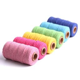 Corda de Algodão Colorido para DIY, Macramé Cord, Fio Twine, Home Decor, Festa de Casamento Acessórios, 100m por Rolo, 2mm - Image 4