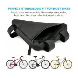 1pc triângulo bicicleta feixe dianteiro ferramenta pacote mountain bike sela saco tubo superior barra horizontal saco acessórios da bicicleta - Image 6