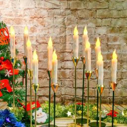 Velas LED sem chama para festa, decoração de aniversário, velas cônica para sala de aula, igreja, velas operadas por bateria, 6,9 in, 12 PCs - Image 2