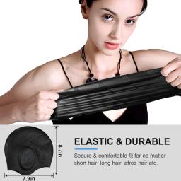 Touca de natação para adultos, à prova d'água, silicone, cabelo longo, unissex, mergulho, piscina, com capa de ouvido, proteção para mulheres e homens h5a94 - Image 6