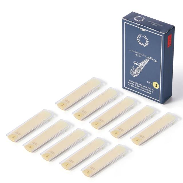 Reeds para Saxofone Alto com Tecnologia Avançada de Corte - Forças 1.0 a 3.5 em Pacotes de 10 Unidades