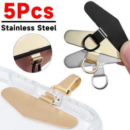 Ultra-fino de aço inoxidável metal telefone cordão junta remendo anti-perdido destacável corda do telefone móvel clipe de cartão cinta pendurar cabo guia - Image 1